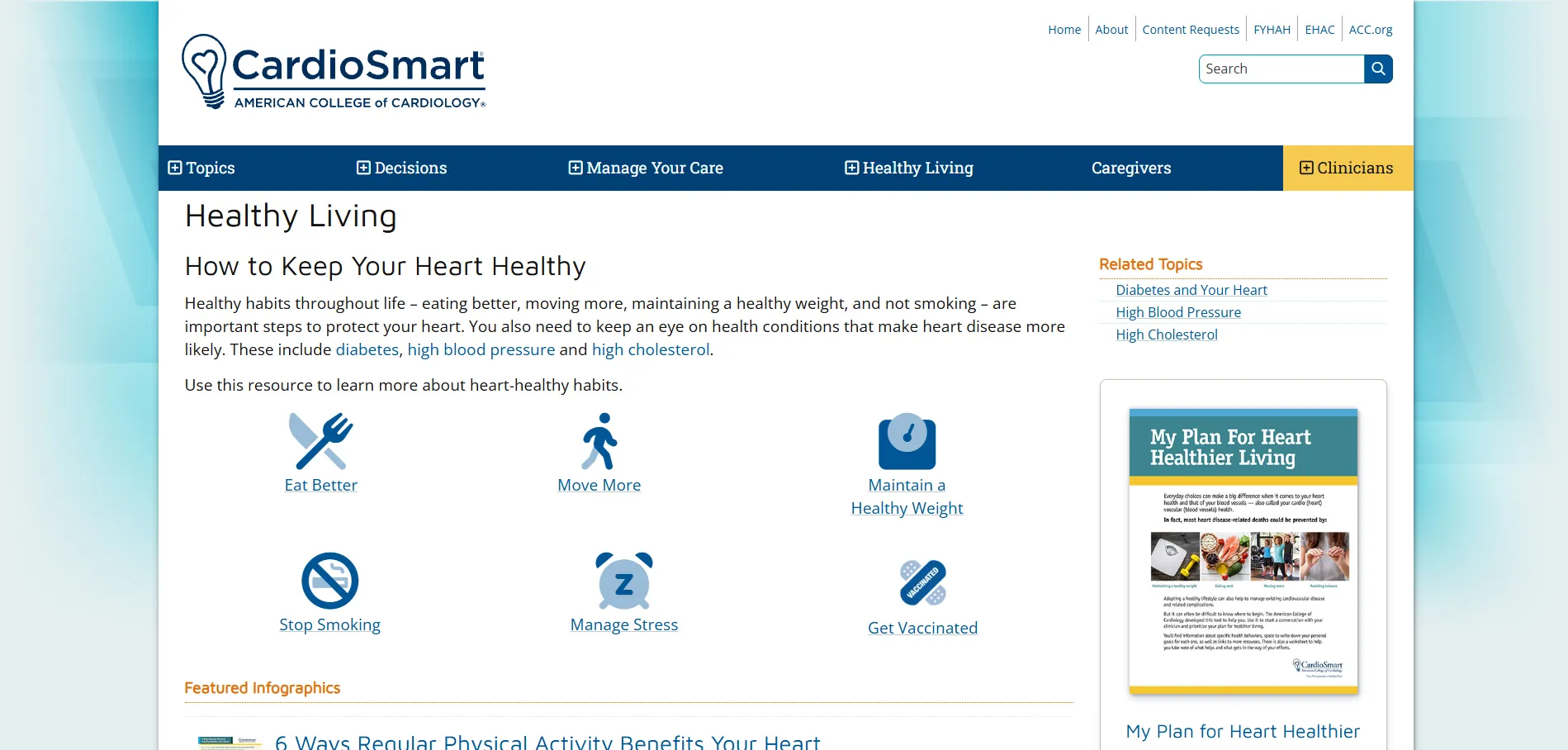 CardioSmart Healthy Living page