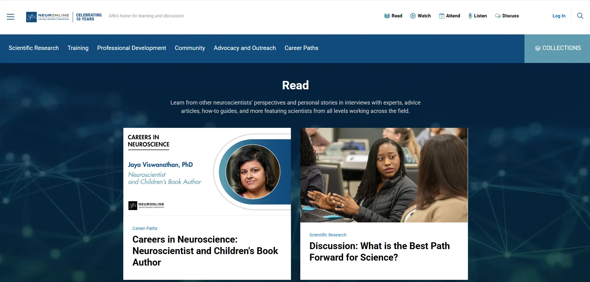 Neuronline Read page shown on desktop