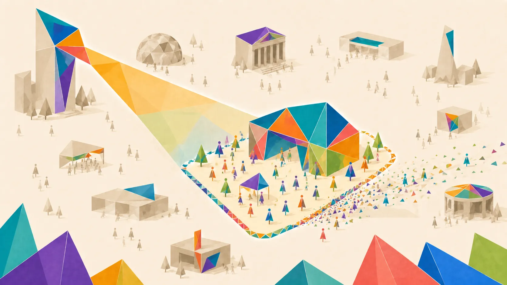 Geometric map zones and location boundaries showing targeted audience reach around mission-relevant places.